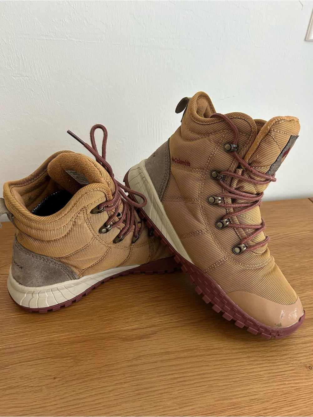 Columbia Brown and Burgundy Men's Waterproof Hiking Boots